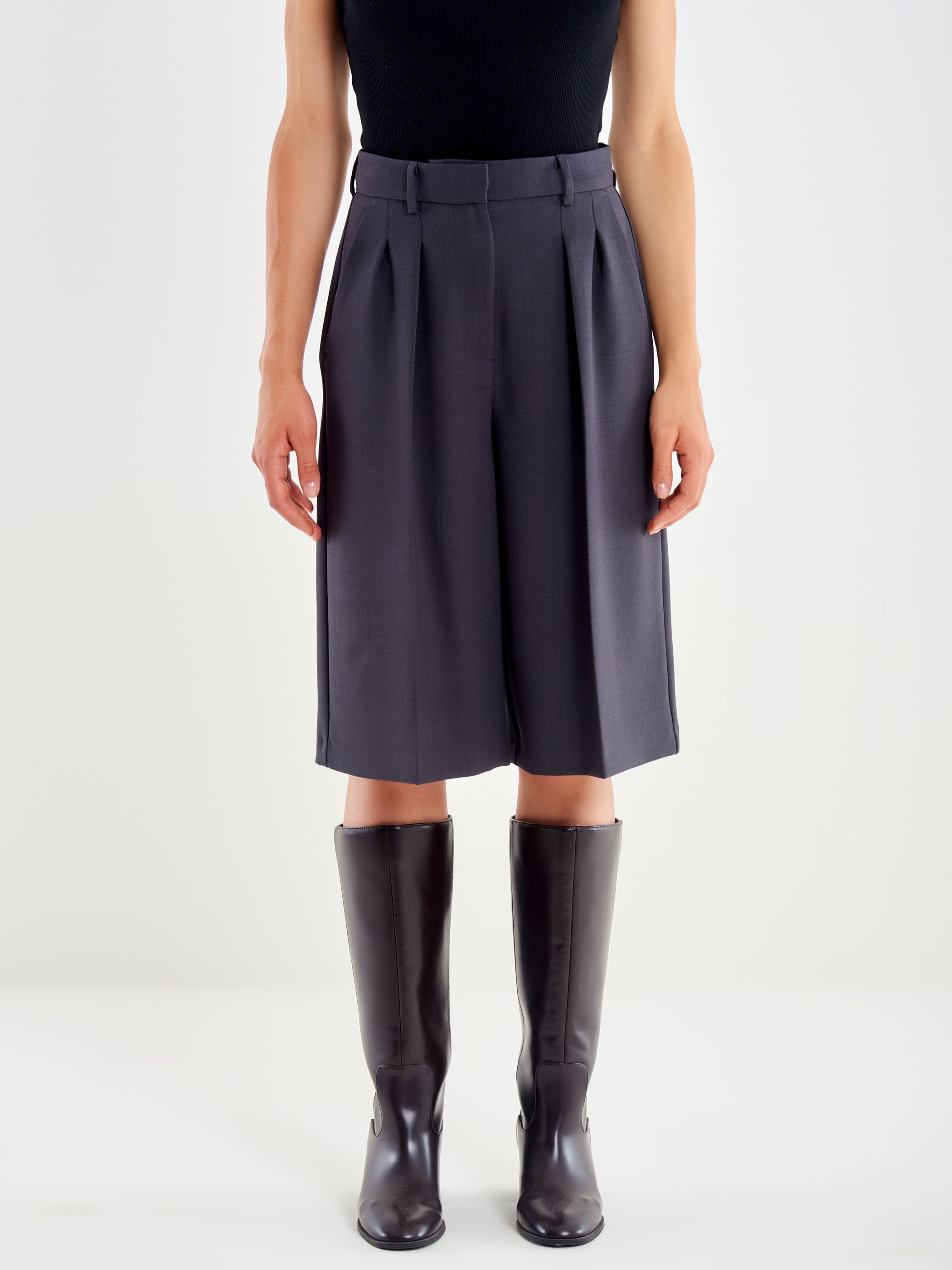 Bermuda Shorts with Pleats