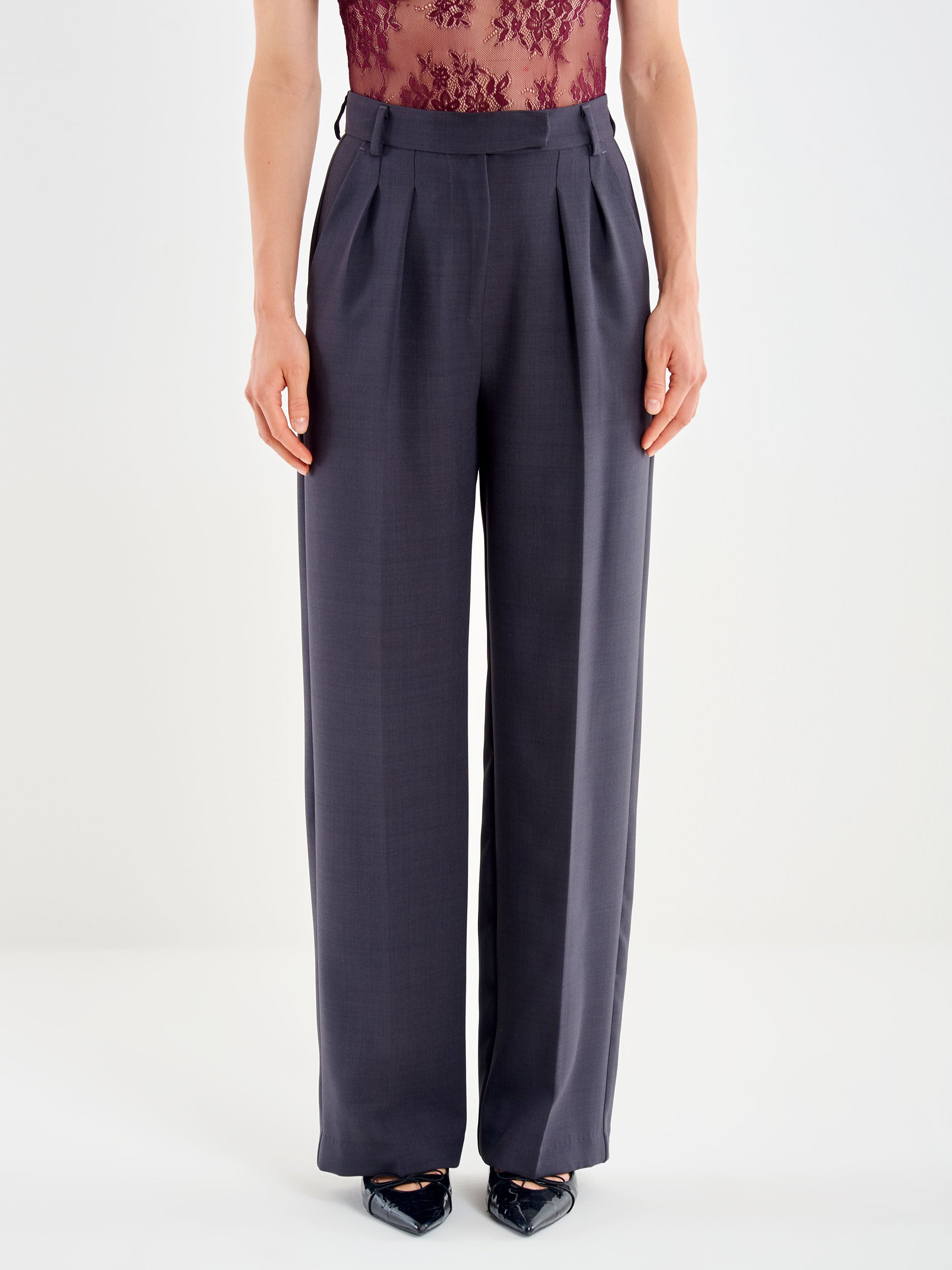 Pleated Palazzo Trousers