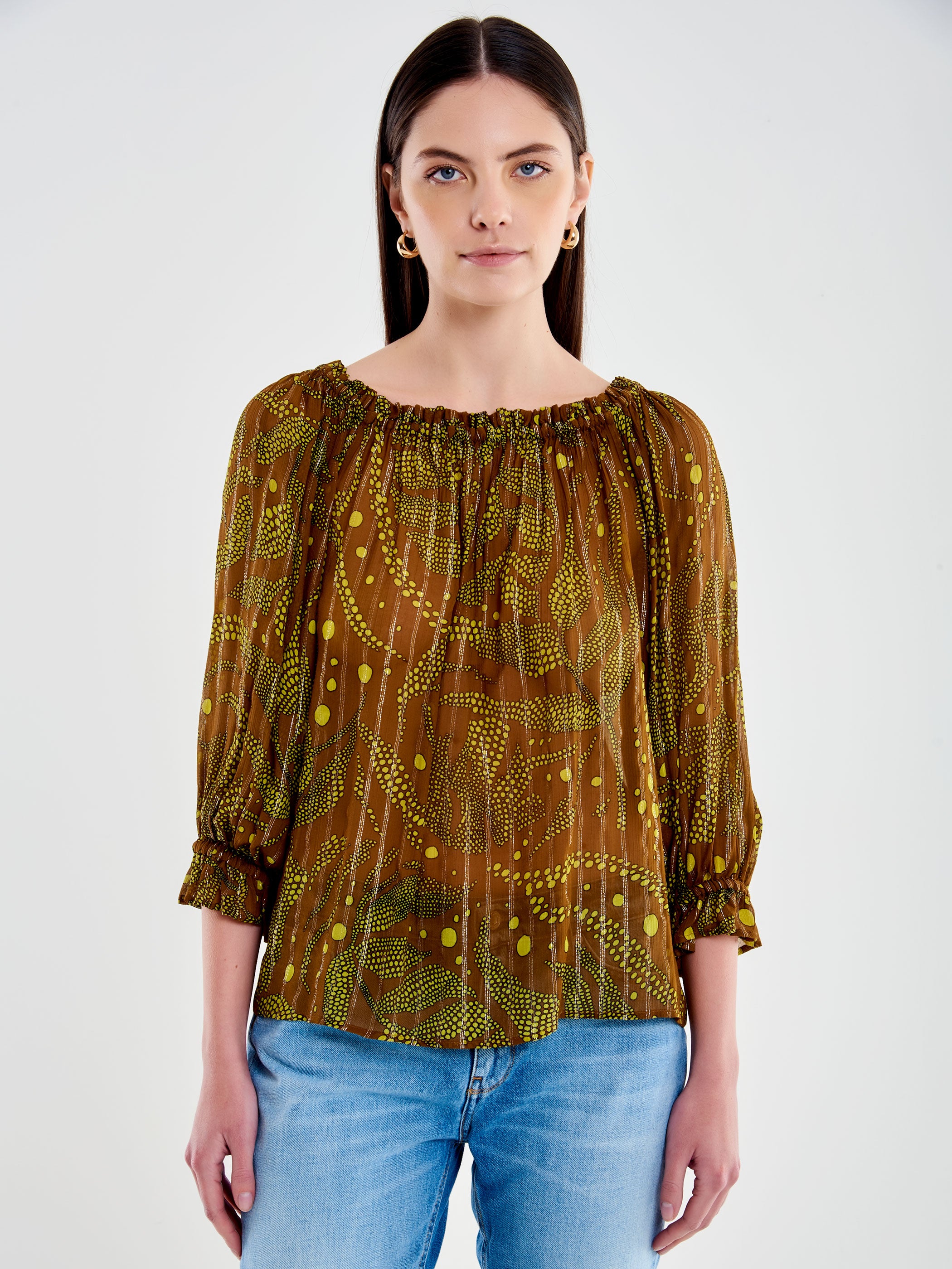 Blusa in Fantasia con Arricci