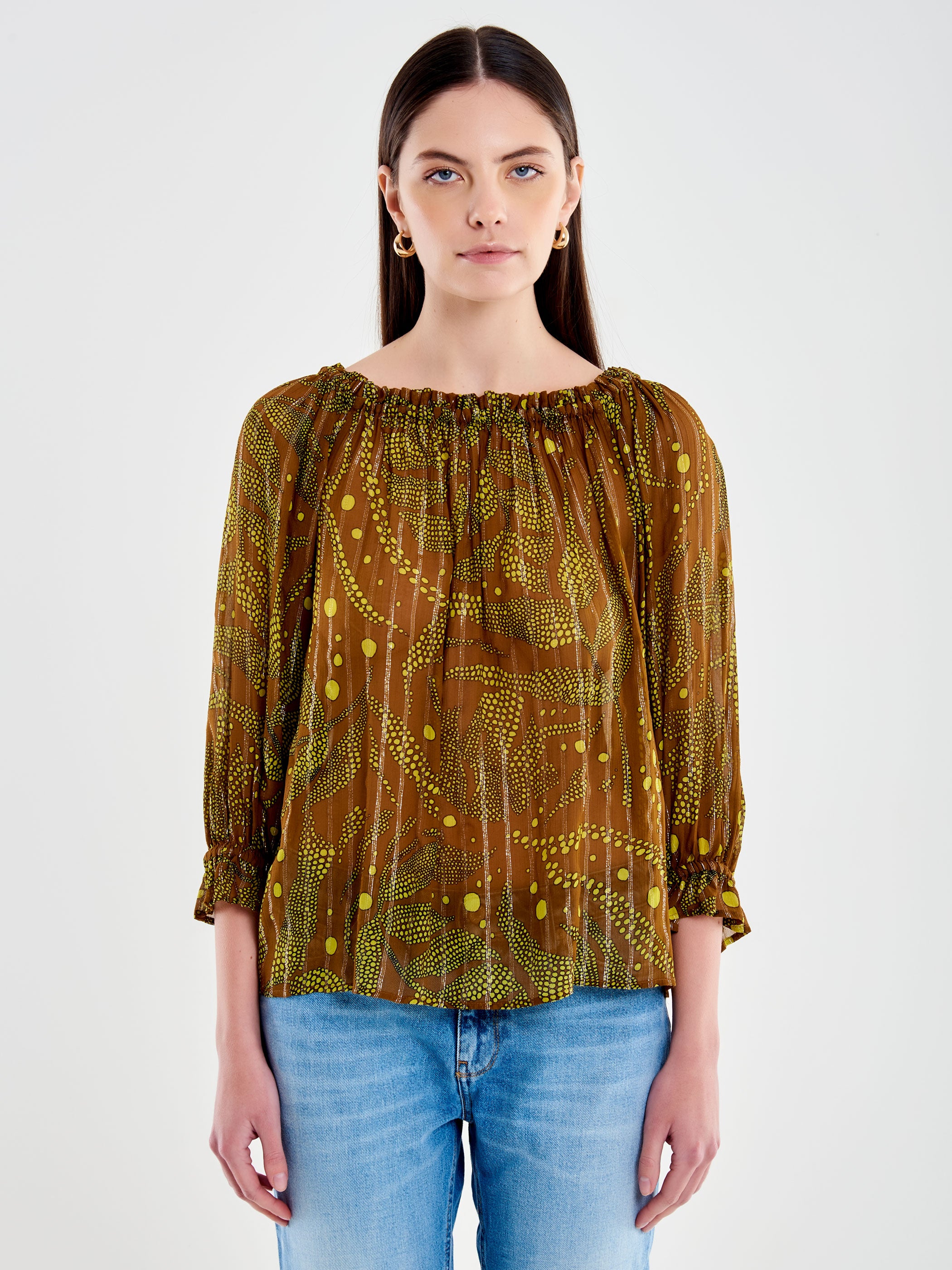 Blusa in Fantasia con Arricci