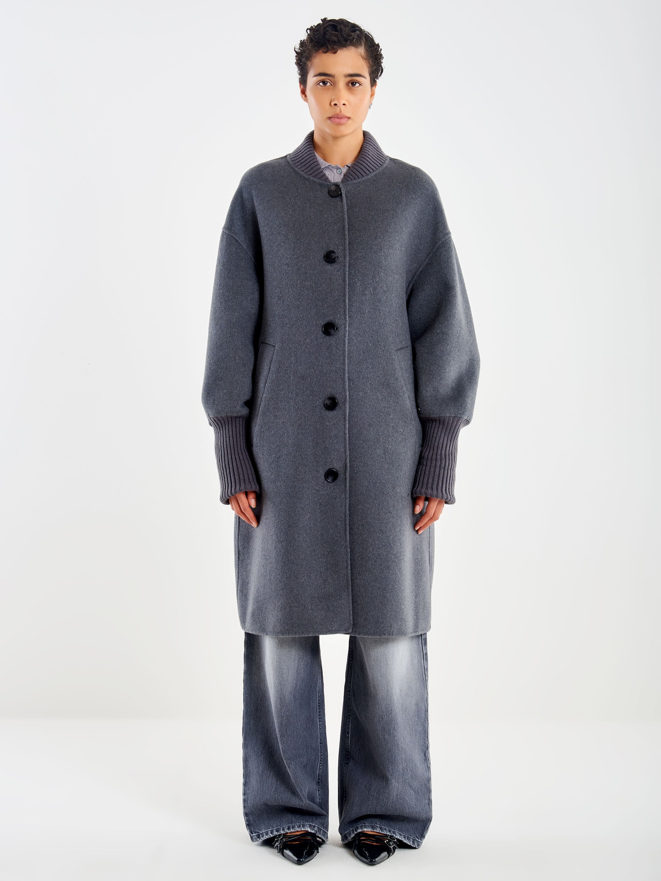 Cappotto Over Bottoni sul Retro