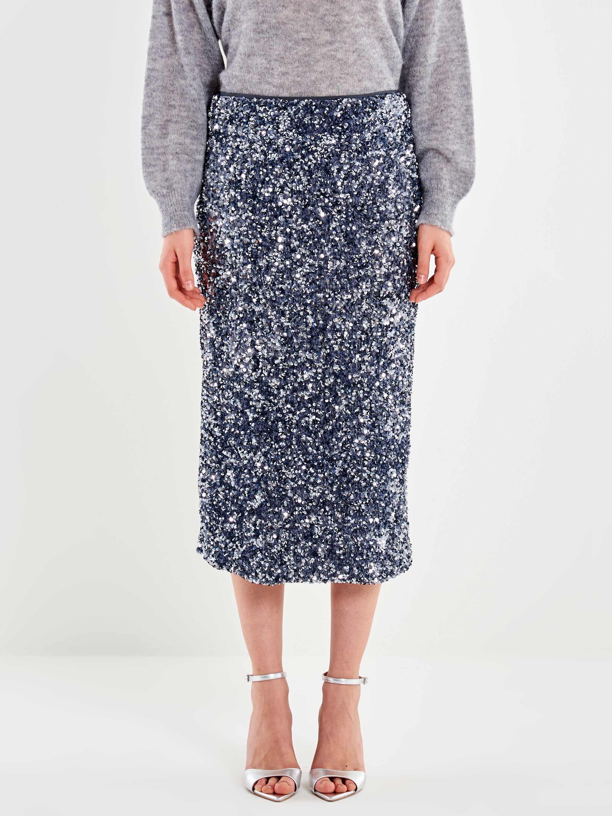 Gonna Midi in Ciniglia e Paillettes