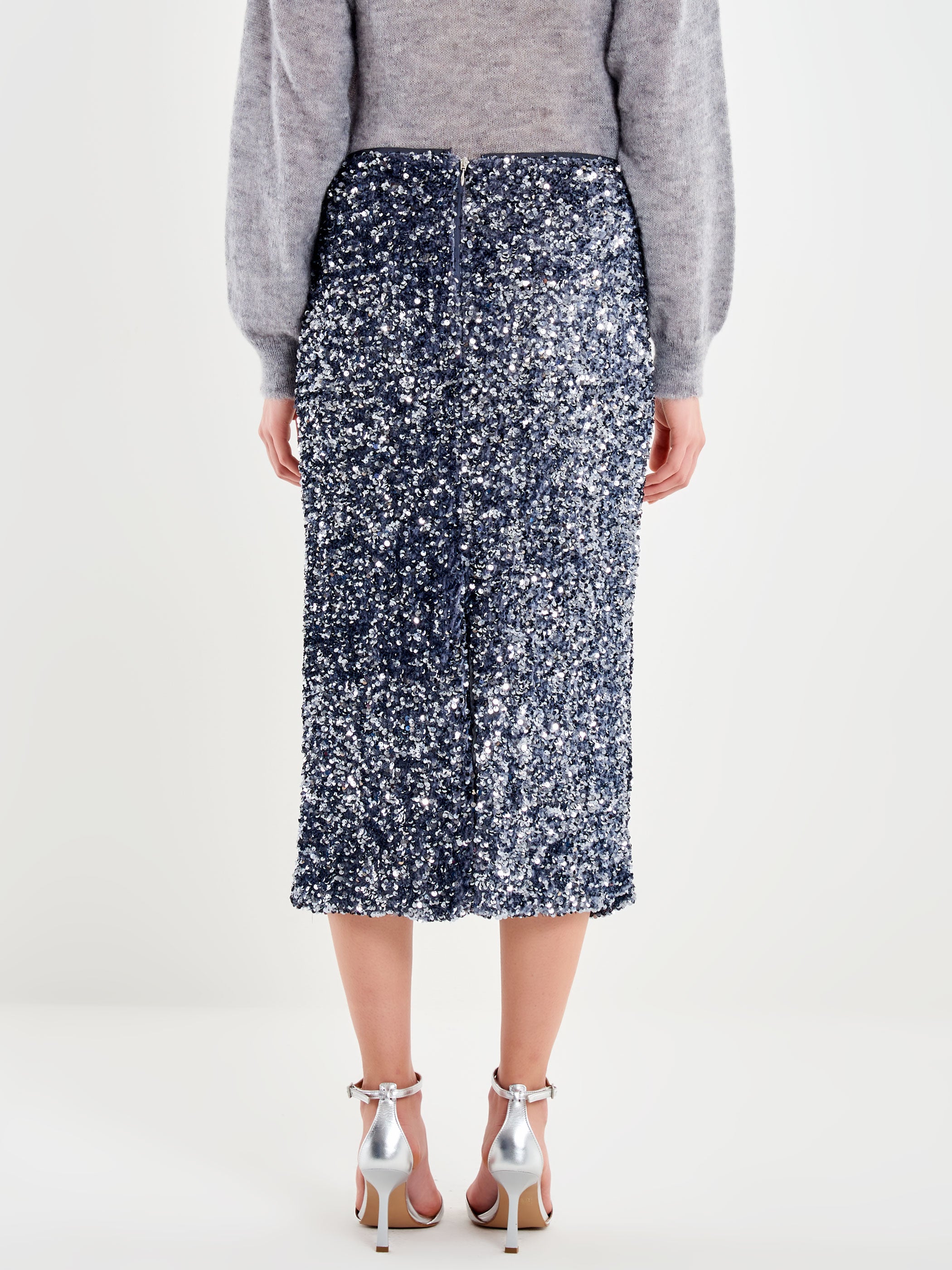 Gonna Midi in Ciniglia e Paillettes