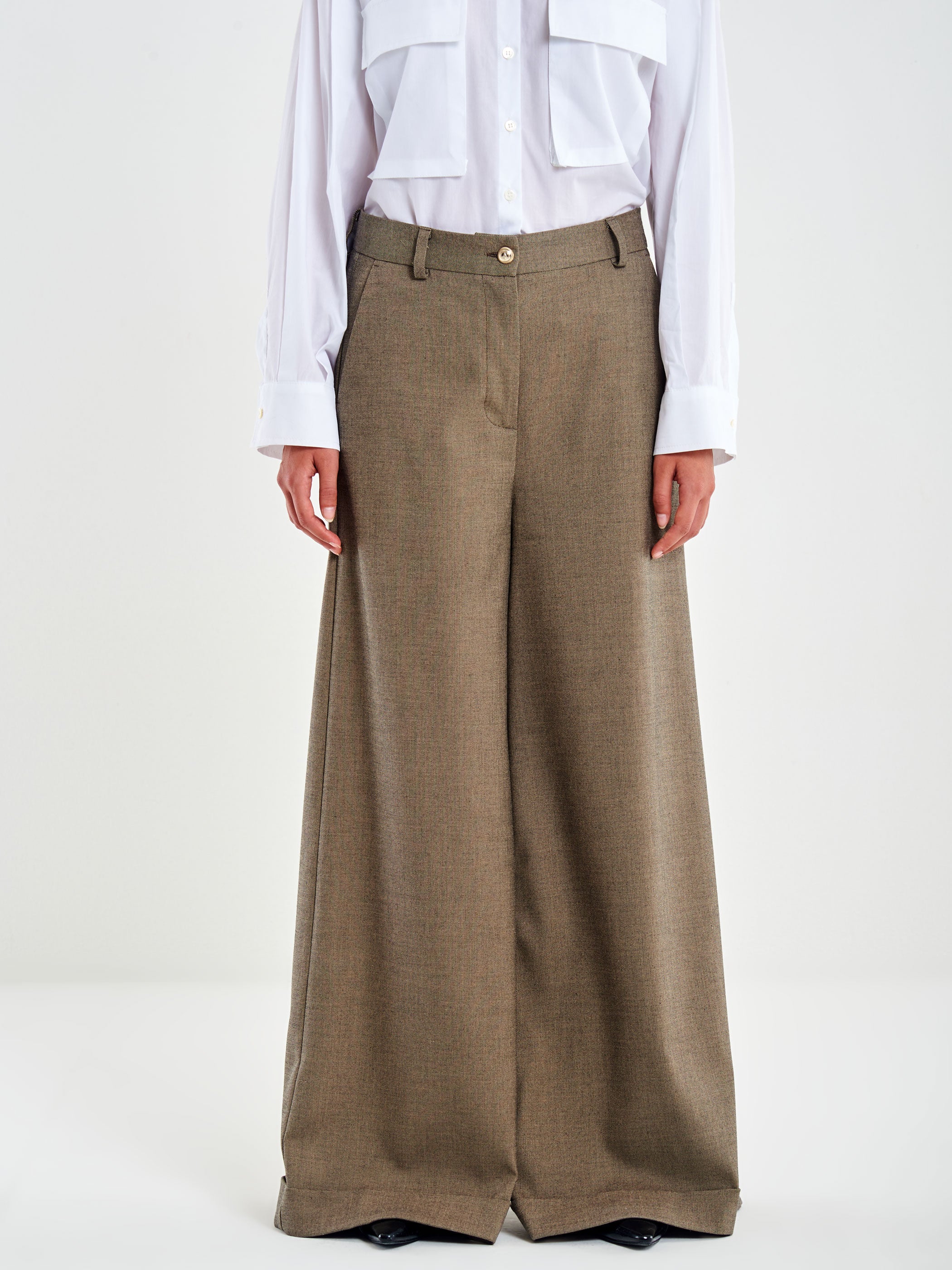 Pantalone Palazzo Over con Risvolto sul Fondo