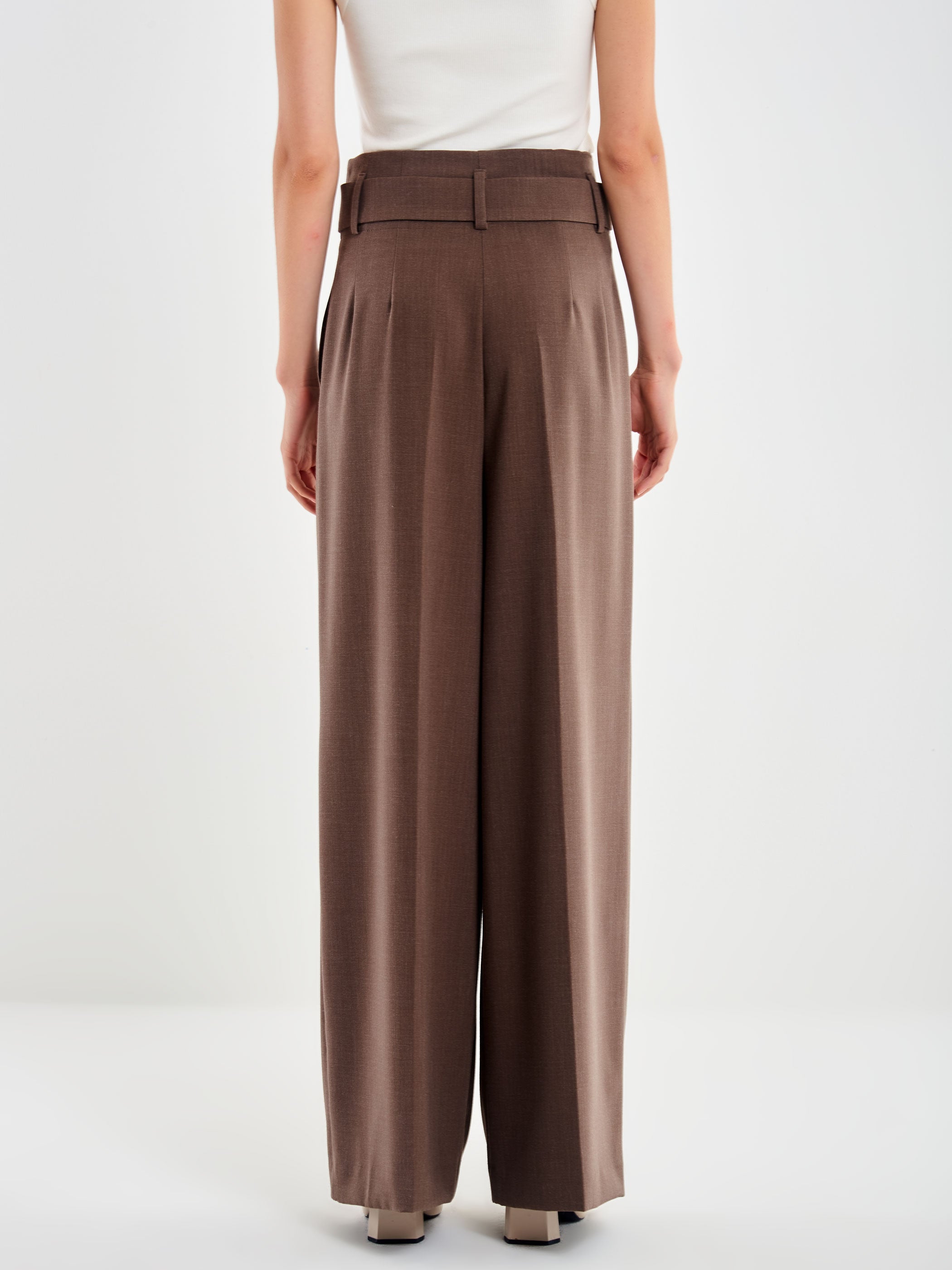 Pantalone Vita Alta con Pieghe