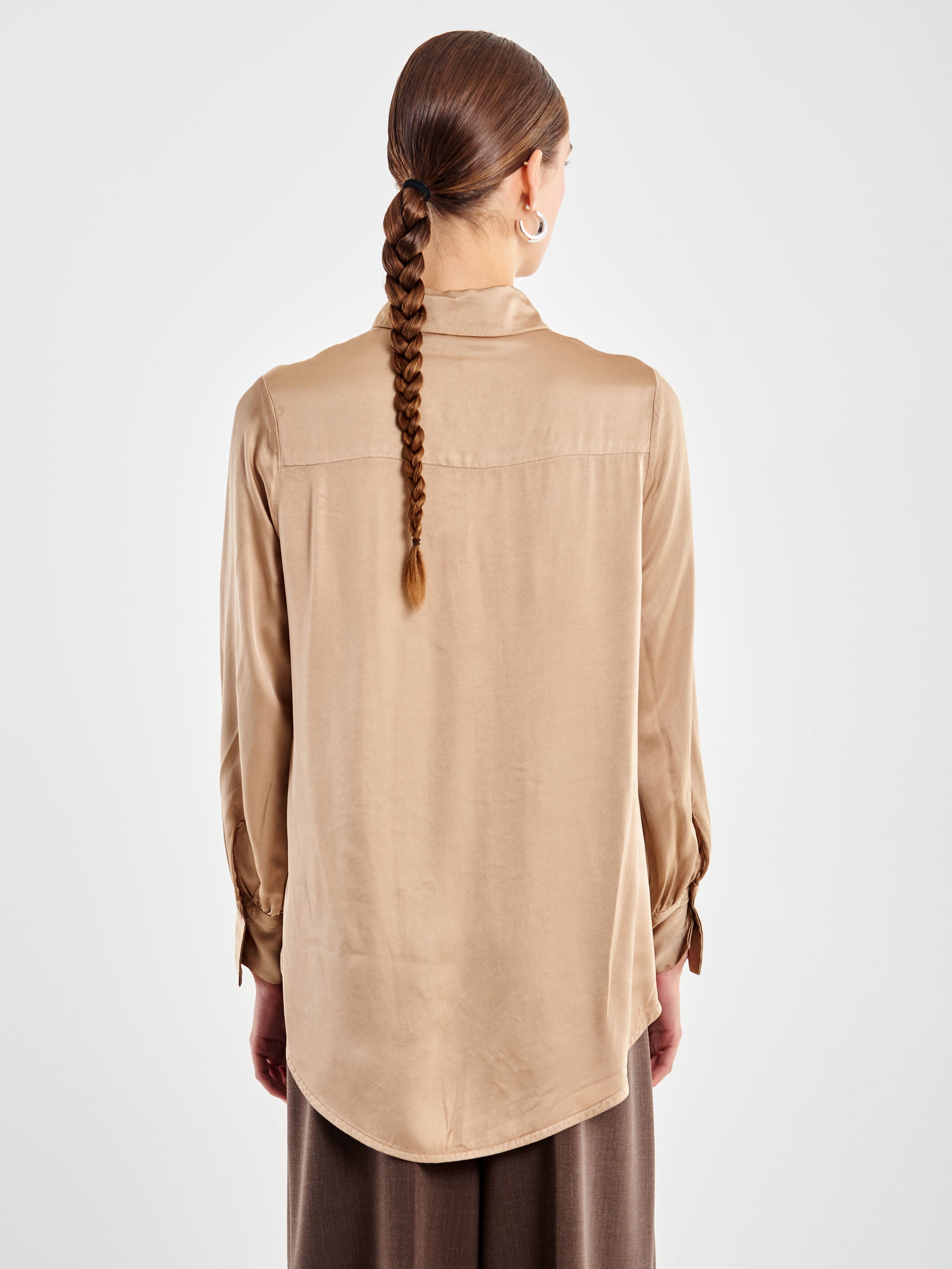 Camicia Satin Maniche Lunghe