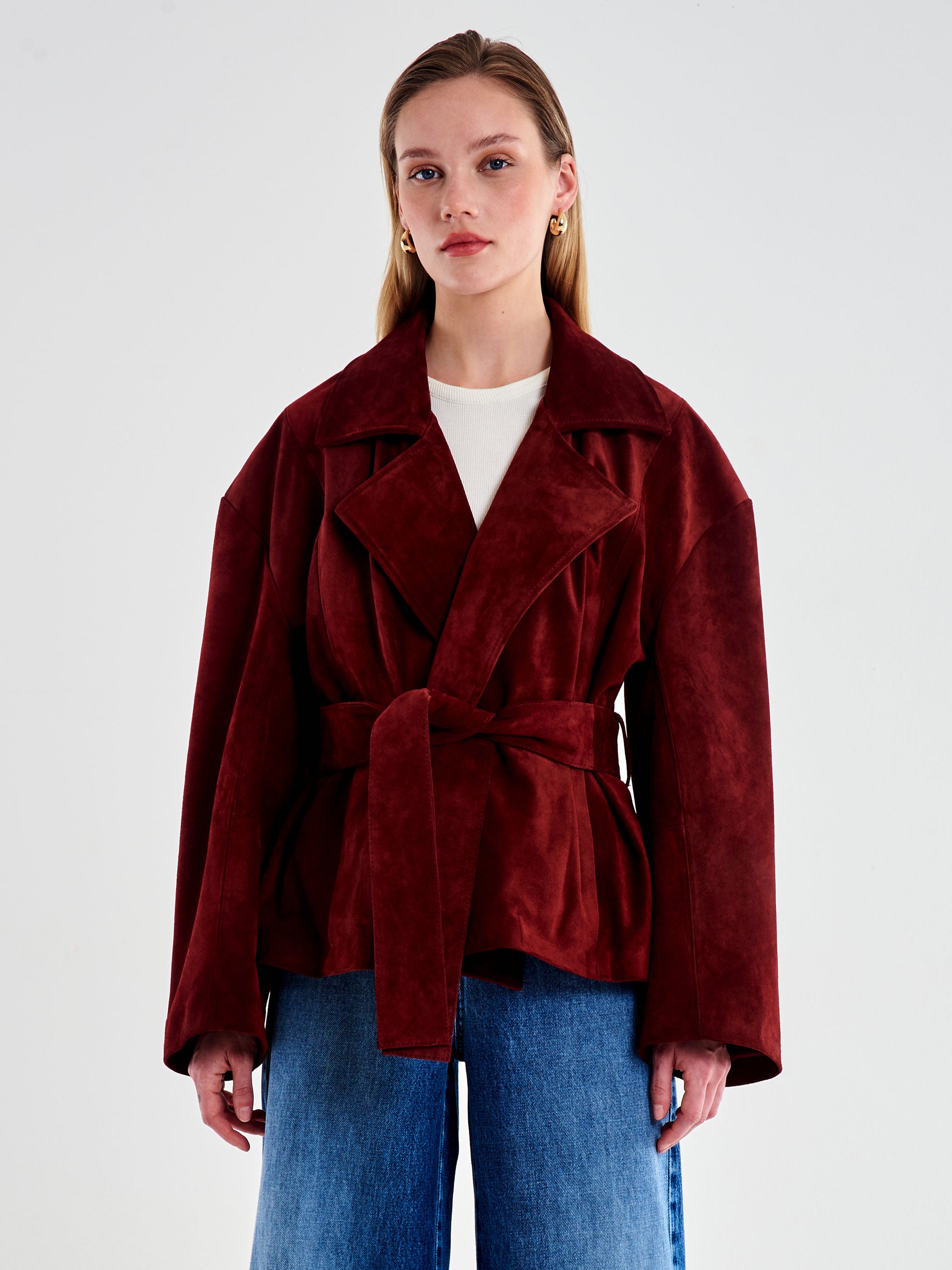 Giacca Kimono in Vera Pelle