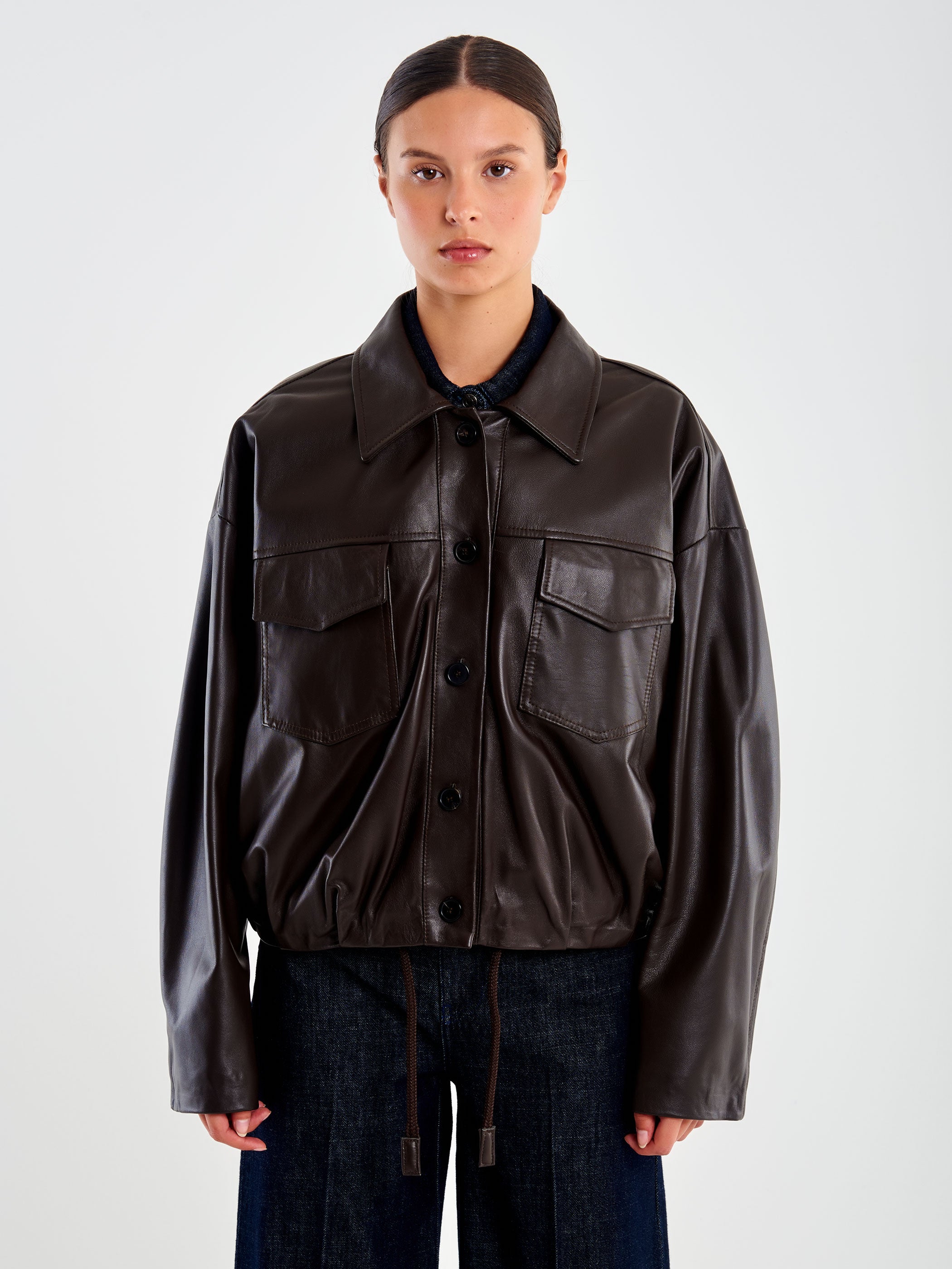 Genuine Leather Bomber Jacket