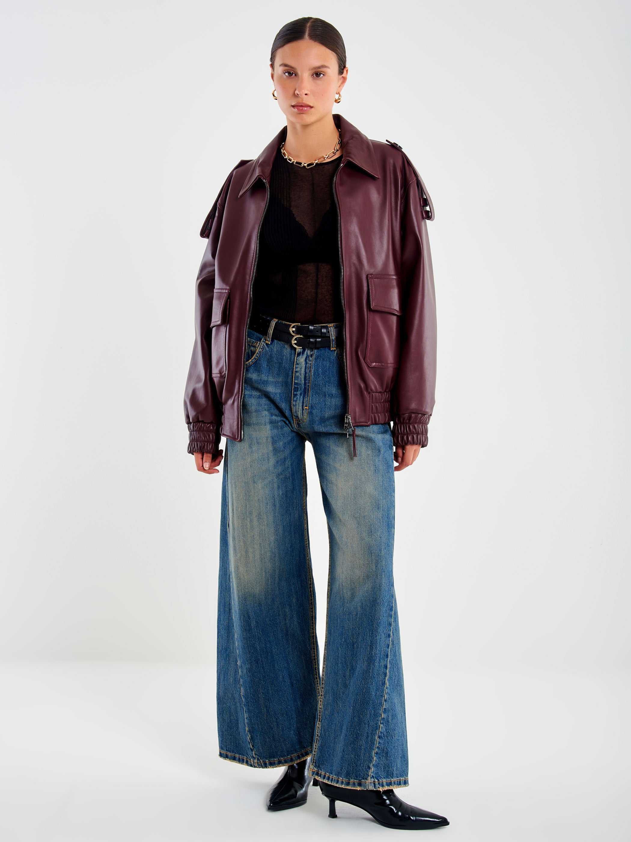 ジャケット・アウター ILLIGO Washed leather bomber jacket hbna50530772_001_360?wid=1980&