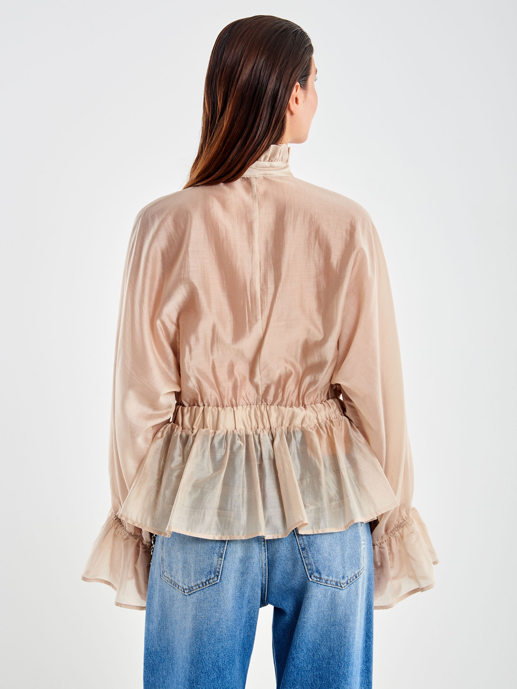 Camicia con Elastico in Vita in Voile