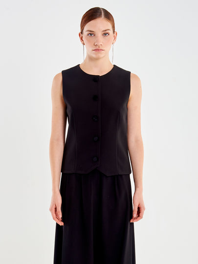 Gilet Girocollo con Bottoni