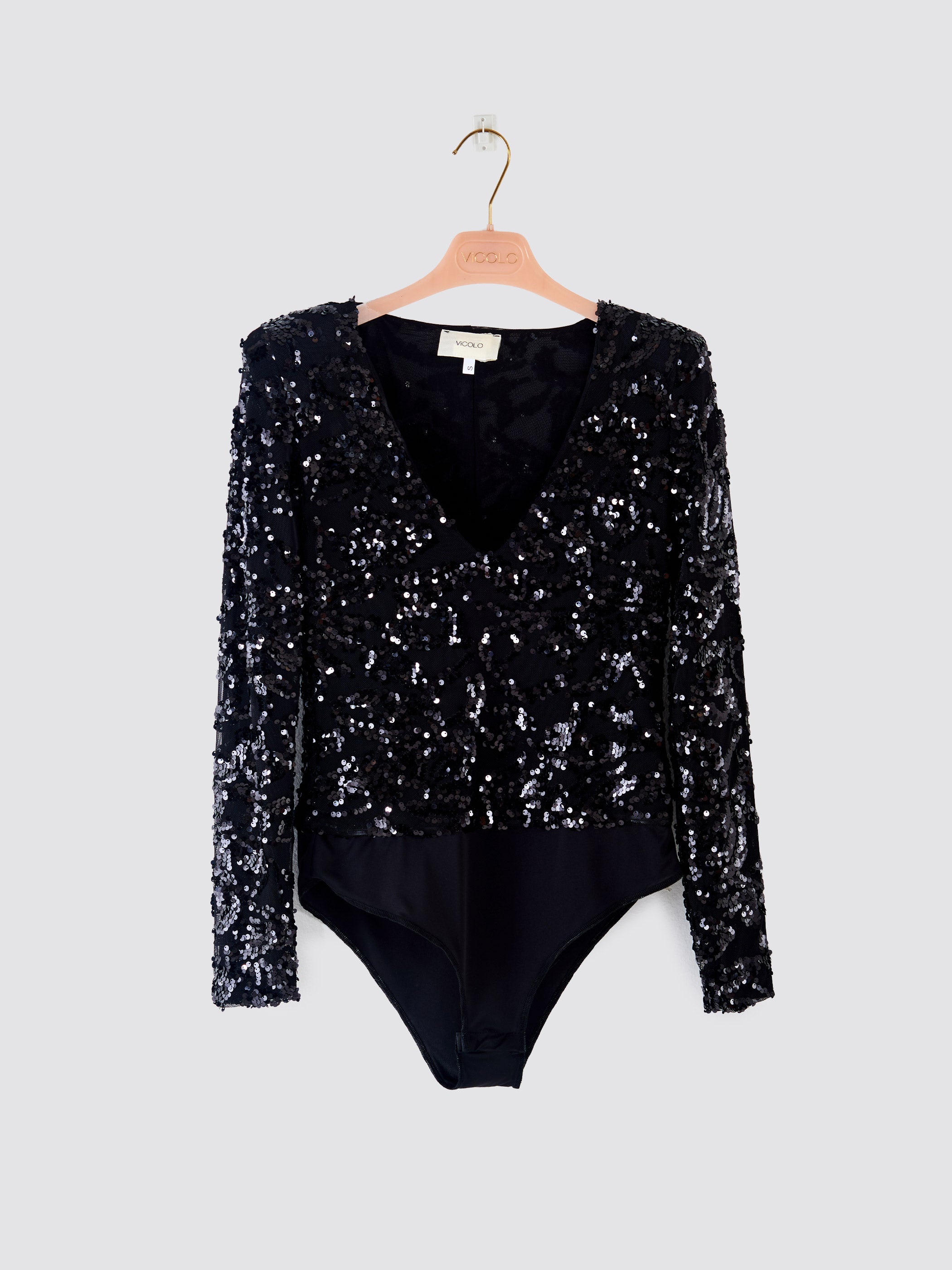 Body Scollo a V Paillettes