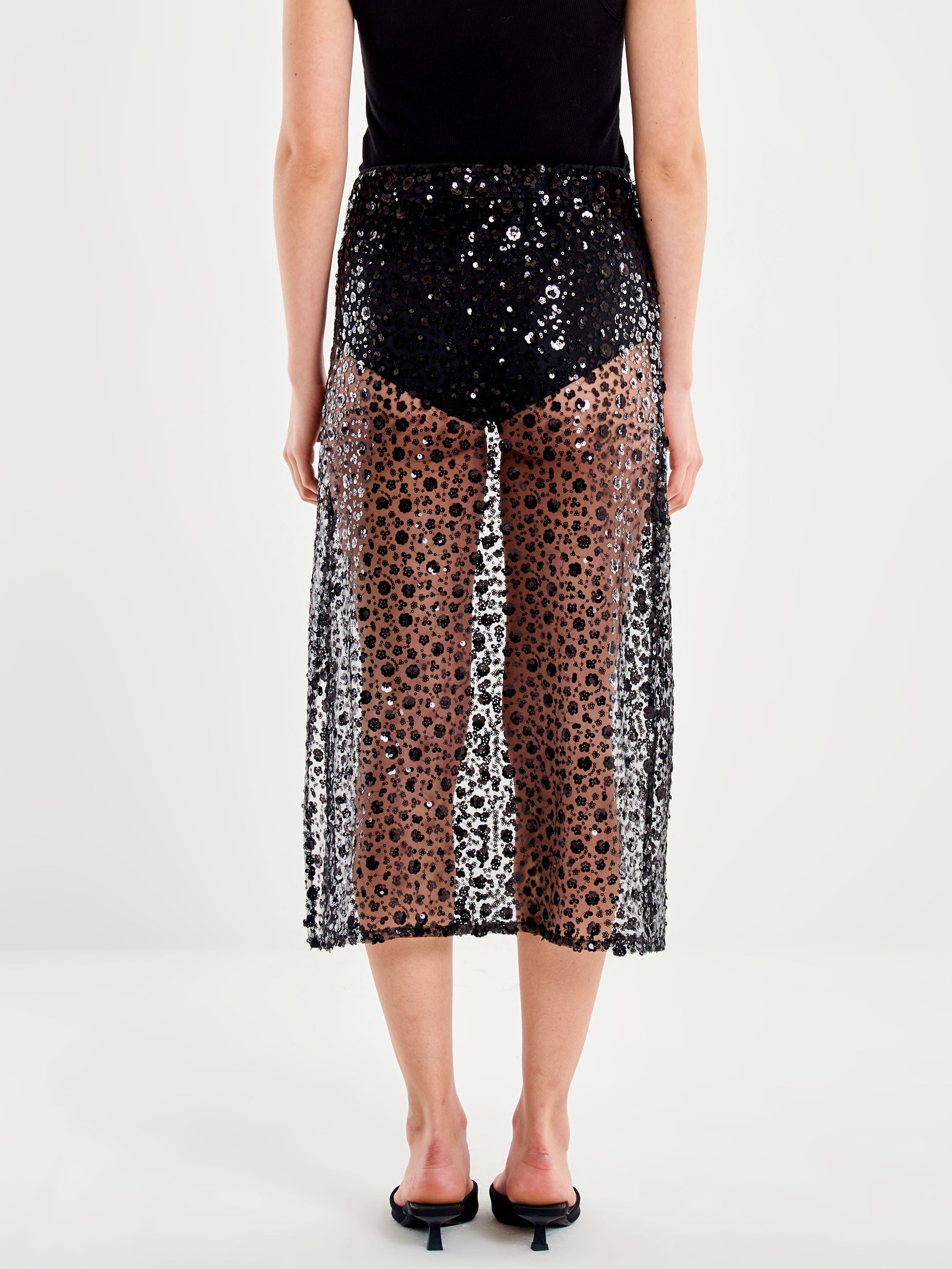 Gonna Midi Svasata con Paillettes