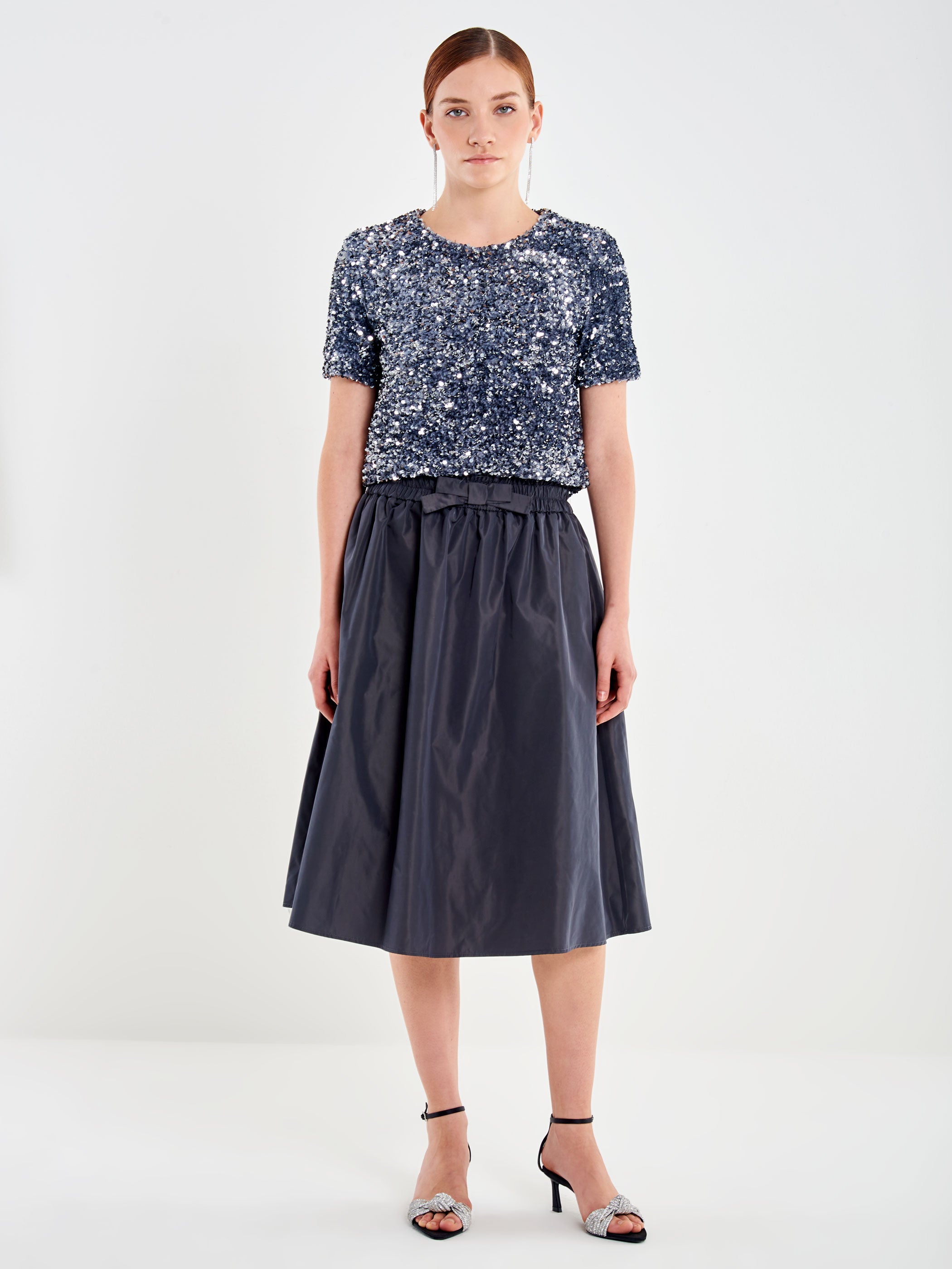 Gonna Midi con Elastico in Vita