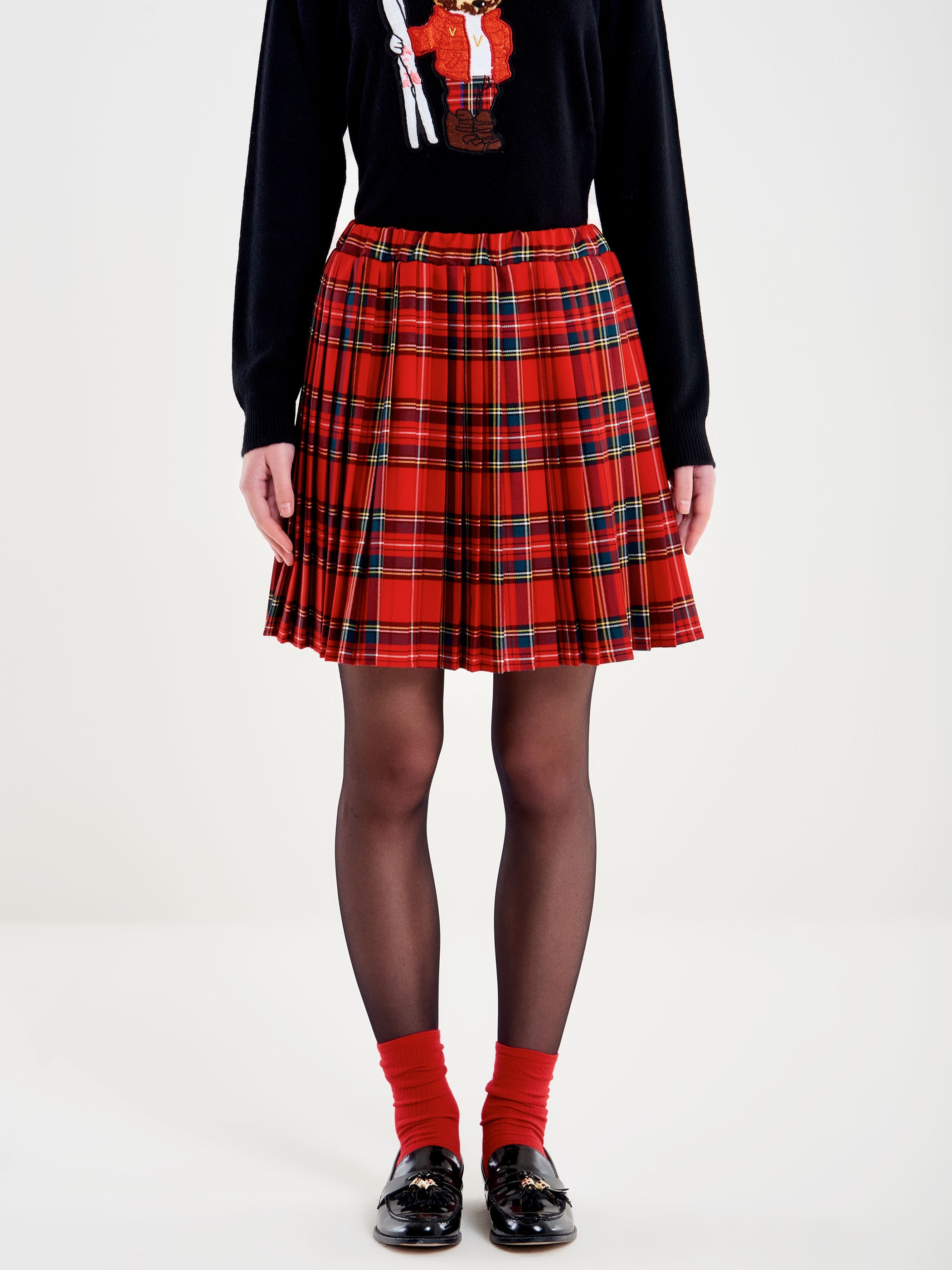 Gonna Corta Plissé Tartan