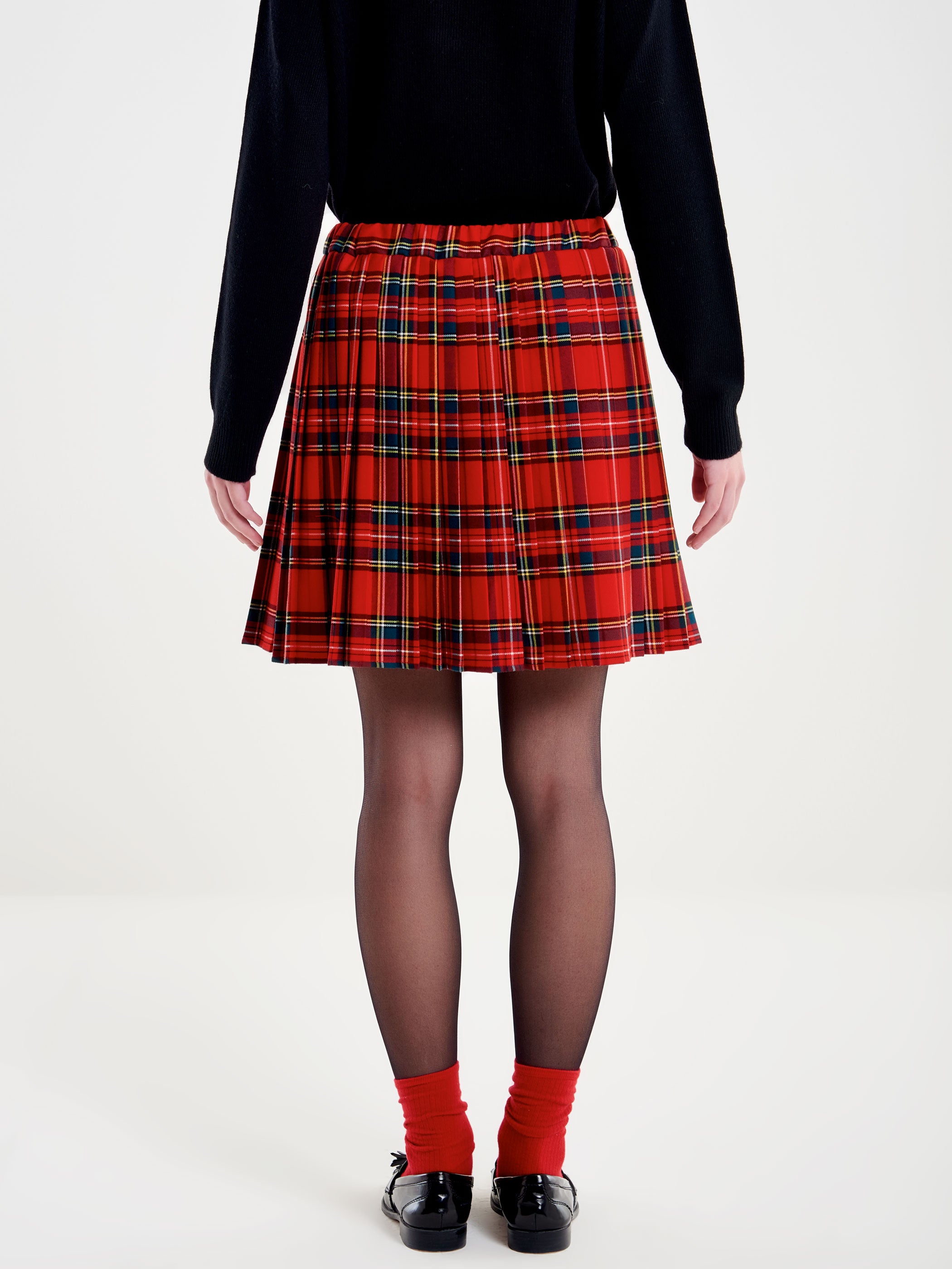 Gonna Corta Plissé Tartan