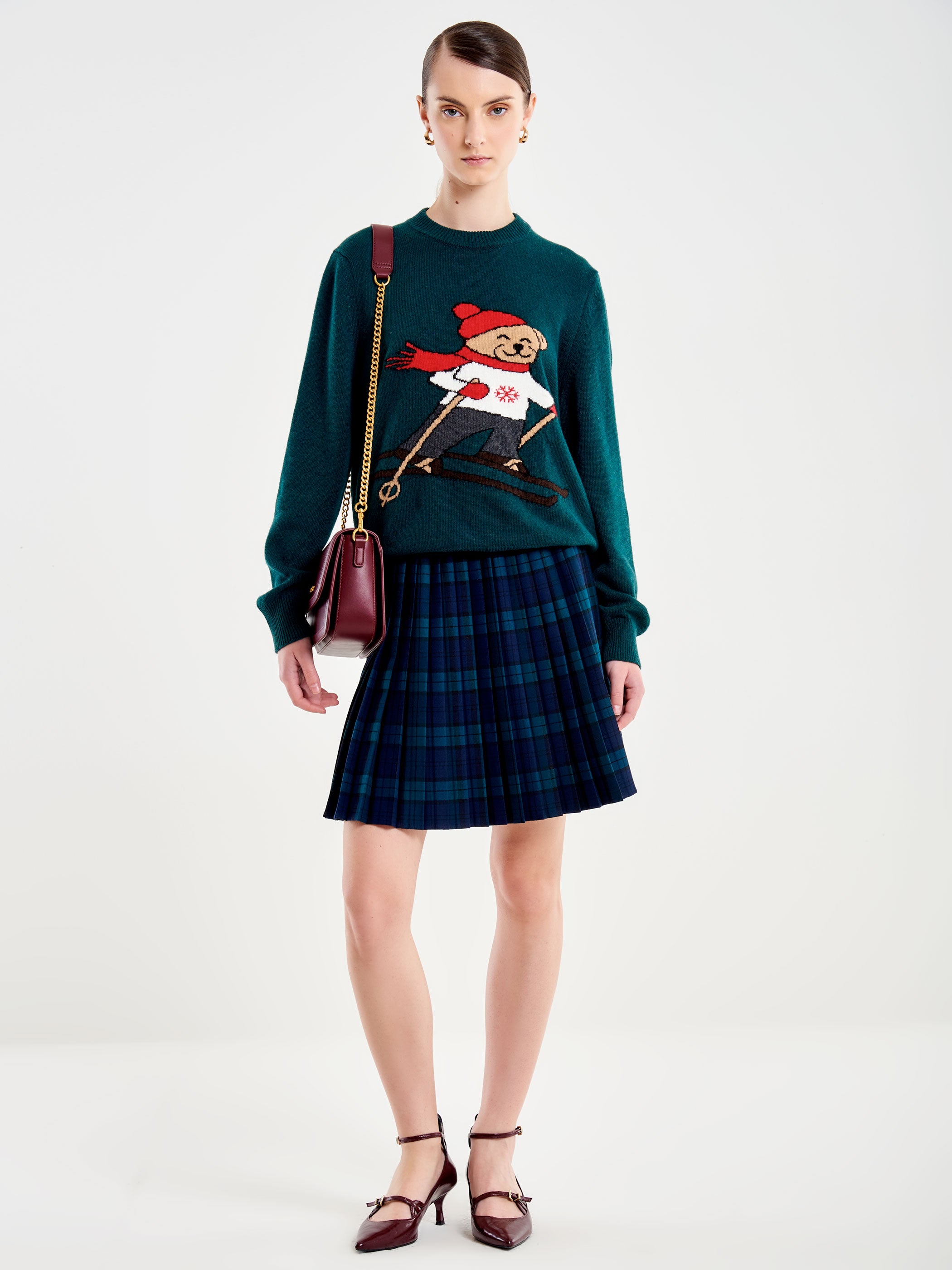 Gonna Corta Plissé Tartan