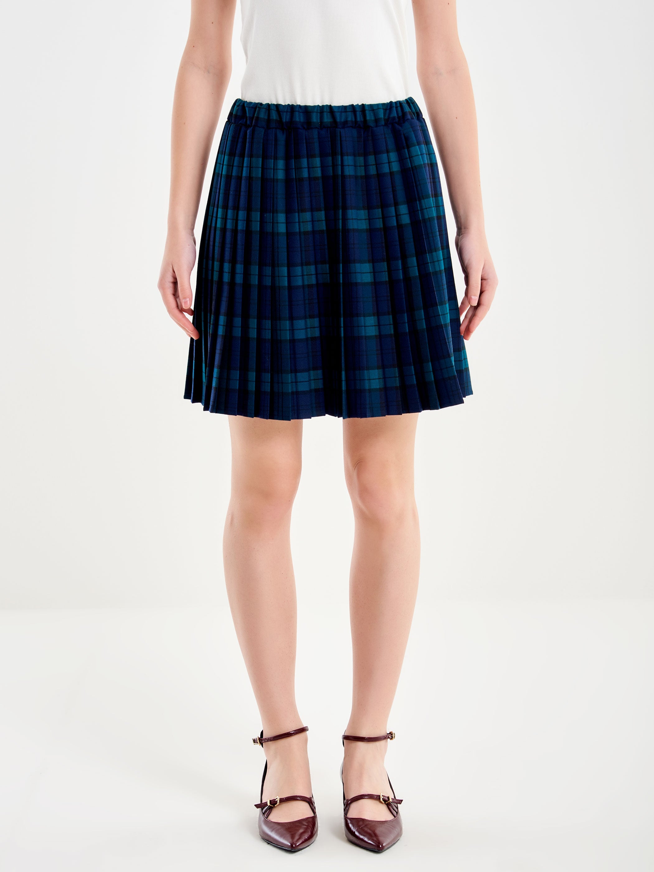 Gonna Corta Plissé Tartan