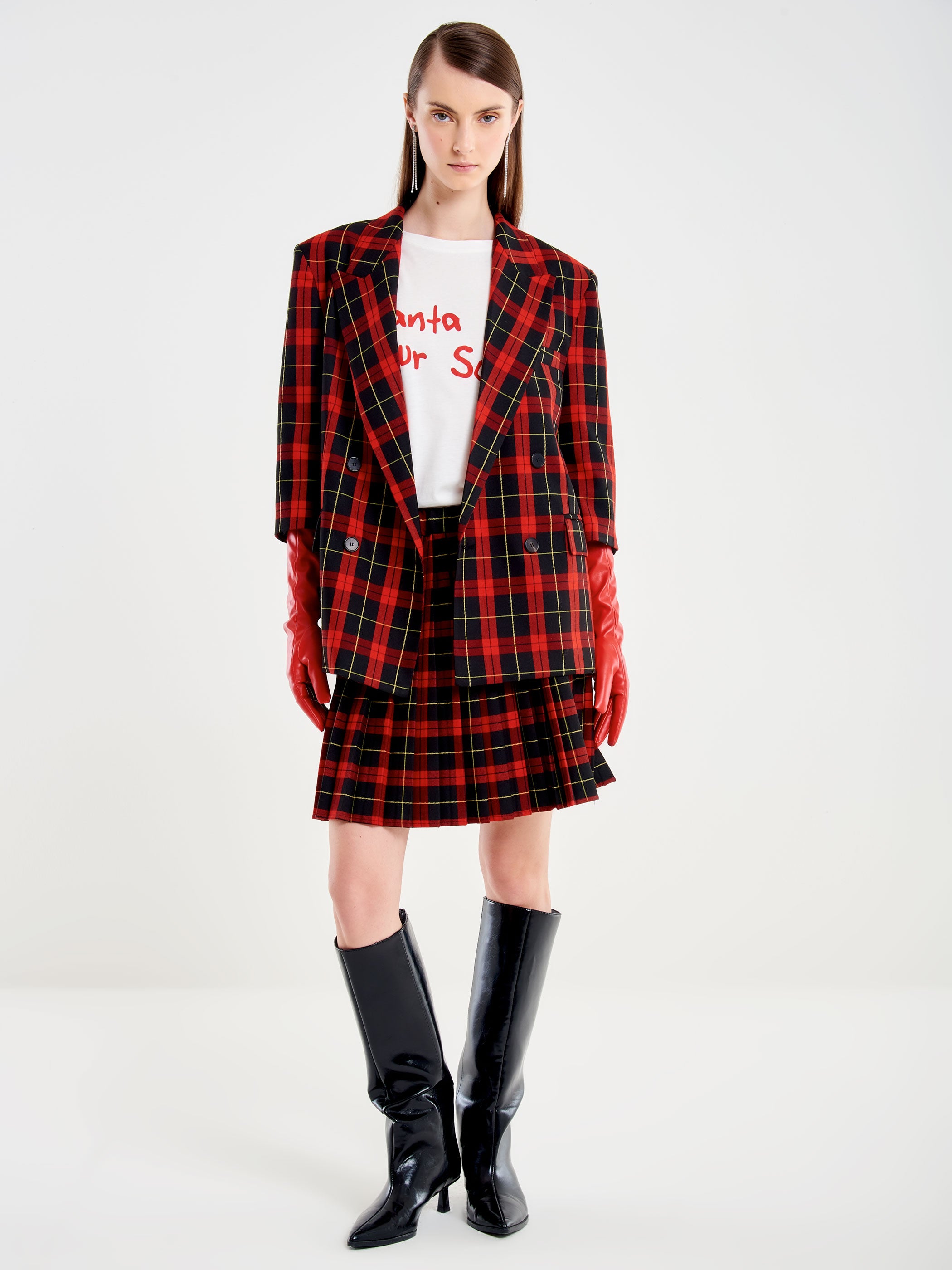 Gonna Corta Plissé Tartan