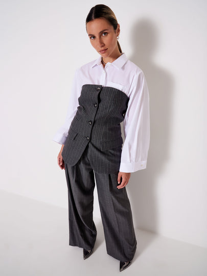 Pinstriped Bustier Vest