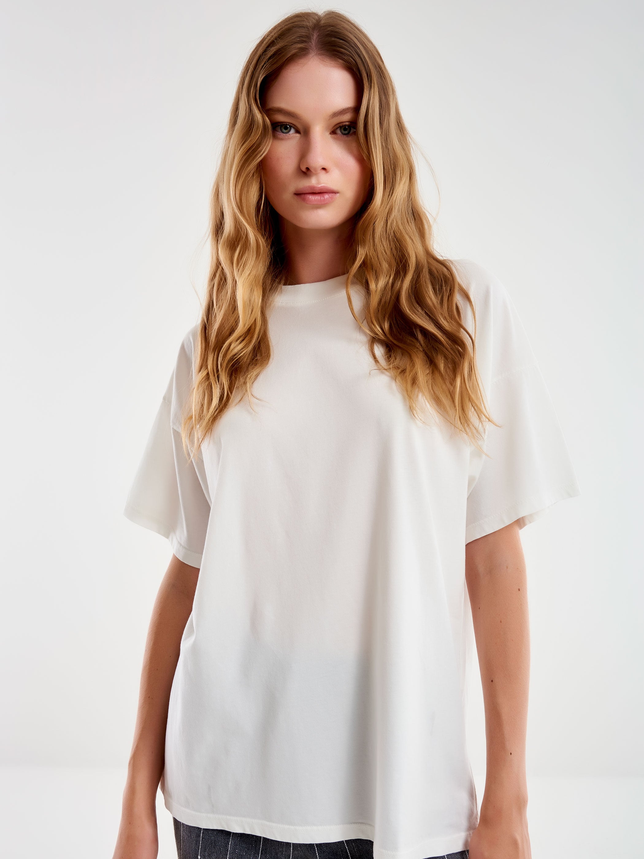 Vicolo T-Shirt Basic Over Bianco